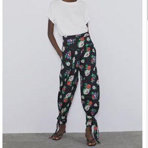 Zara floral print pants